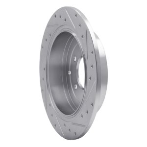 Hyundai TUCSON Brake Rotor (1) - Rear Left - R1 Concepts - Drilled & Slotted - Silver - `16-`22